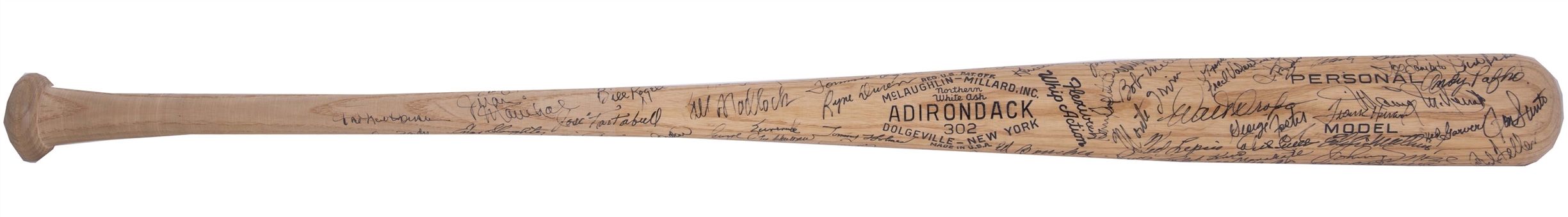 Baseball Hall of Famers and Stars Multi-Signed Adirondack Bat with 60+ Signatures (Beckett)